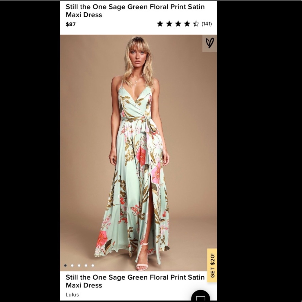 Lulus satin maxi dress